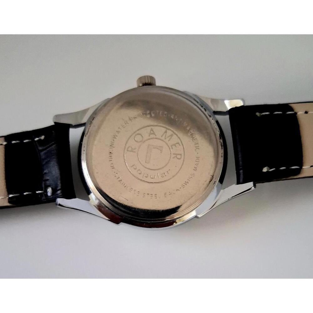 Vintage Roamer Men's Leather Mechanical Watch RARE - Picture 7 of 7